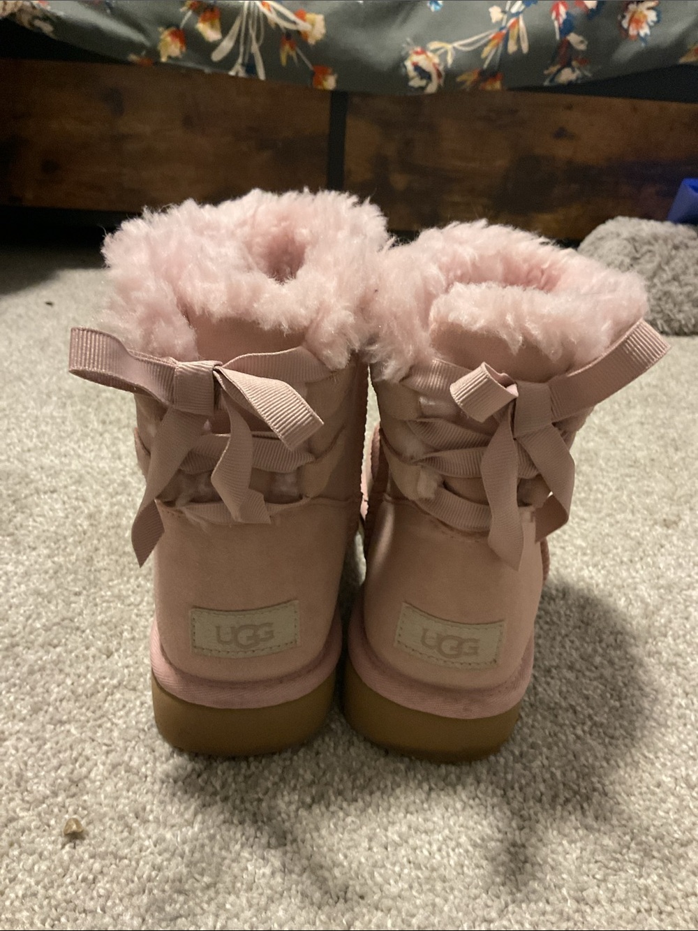 Women’s Pink Cozy Faux-Shearling Ugg Boots - Picture 2 of 3